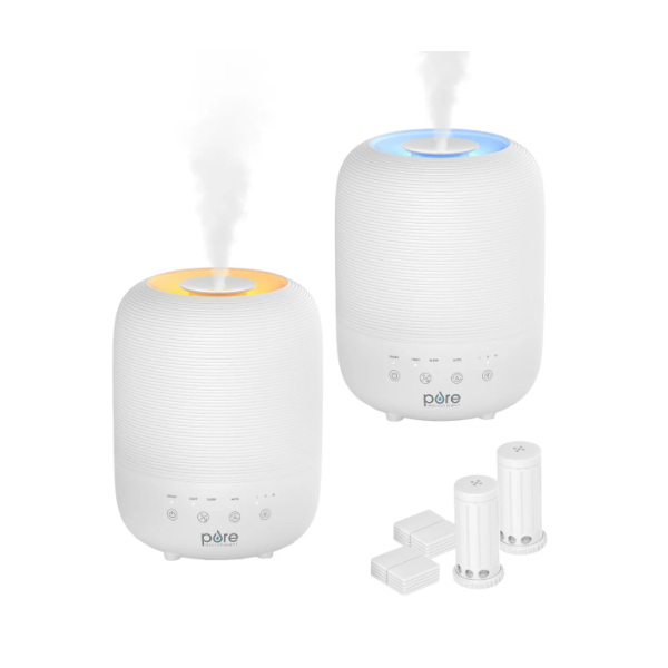 PURE ENRICHMENT EASY TOP FILL HUMIDIFIER SET BUNDLE 2 PACK, 3L TANK (SLIGHTLY USED)