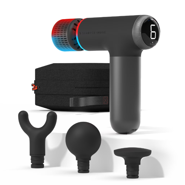 SHARPER IMAGE® POWERBOOST® PRO+ COMPACT HOT & COLD PERCUSSION MASSAGER (SLIGHTLY USED, NO BOX)