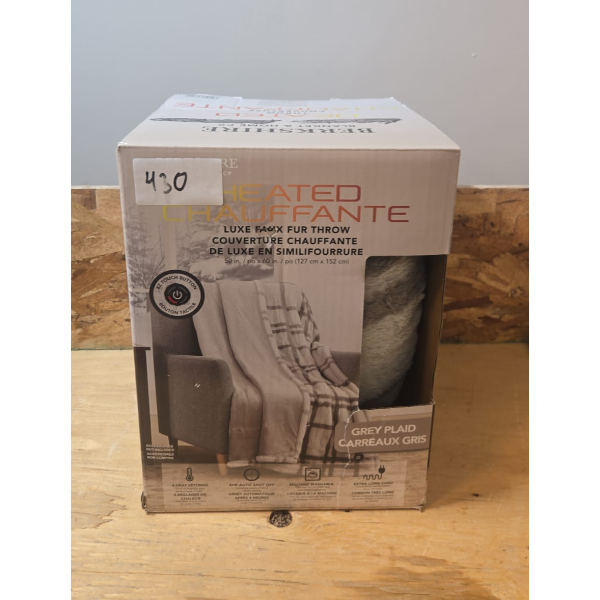 BERKSHIRE - HEATED LUXE FAUX FUR THROW (SLIGHTLY USED)