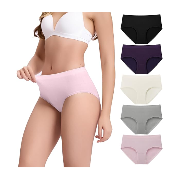 BAMBOO COOL WOMEN'S UNDERWEAR MID WAISTED BRIEF LADIES SEAMLESS PANTIES