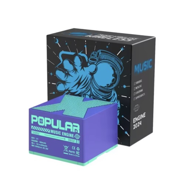 WIRELESS BLUETOOTH SPEAKER X1 PORTABLE MINI SUBWOOFER (PURPLE)