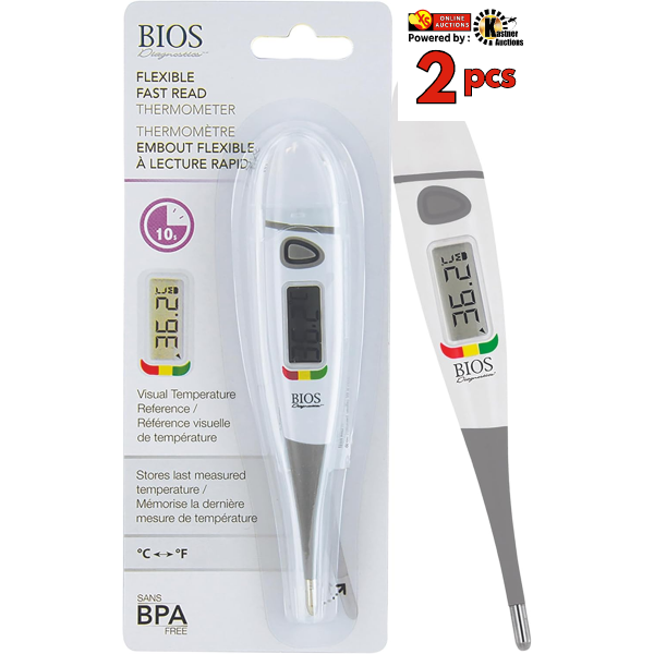 BIOS THERMOR FLEX-TIP DIGITAL FAST READ THERMOMETER 1 COUNT (2 PCS)