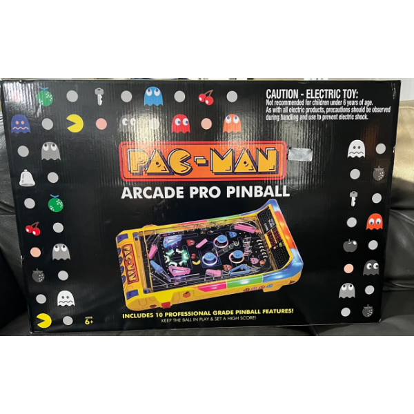 PAC-MAN ARCADE PRO PINBALL - LIGHT & SOUND TABLETOP GAME AMBASSADOR GAMES PACMAN 
