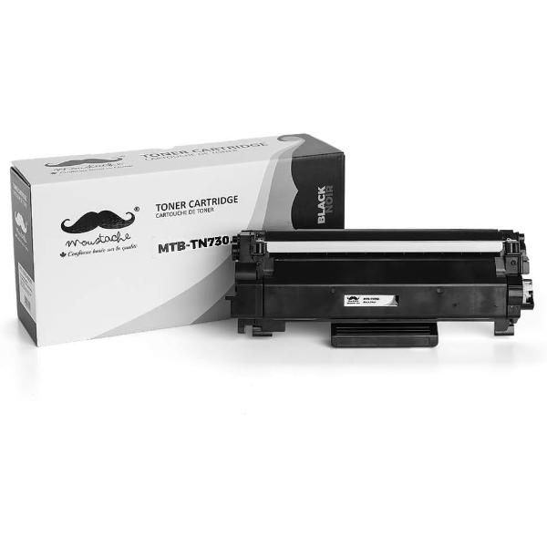 BROTHER TN730 BLACK TONER CARTRIDGE - WITH CHIP - MOUSTACHE® - 1/PACK -N