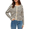 Image 1 : CARDIGAN FOR WOMEN STRIPED KNIT