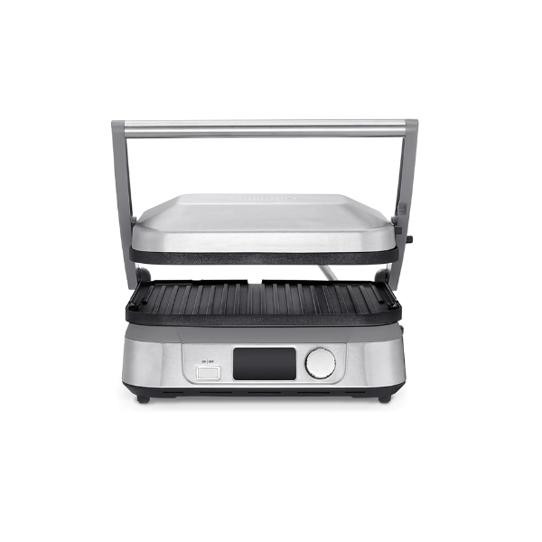 CUISINART 5-IN-1 ELECTRIC GRIDDLER FIVE, 175°-450°F WITH SEAR FUNCTION, LCD DISPLAY, SILVER (GR-5BC)