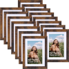 Image 1 : EYMPEU 4X6 PICTURE FRAMES RUSTIC BROWN WOOD SET OF 15