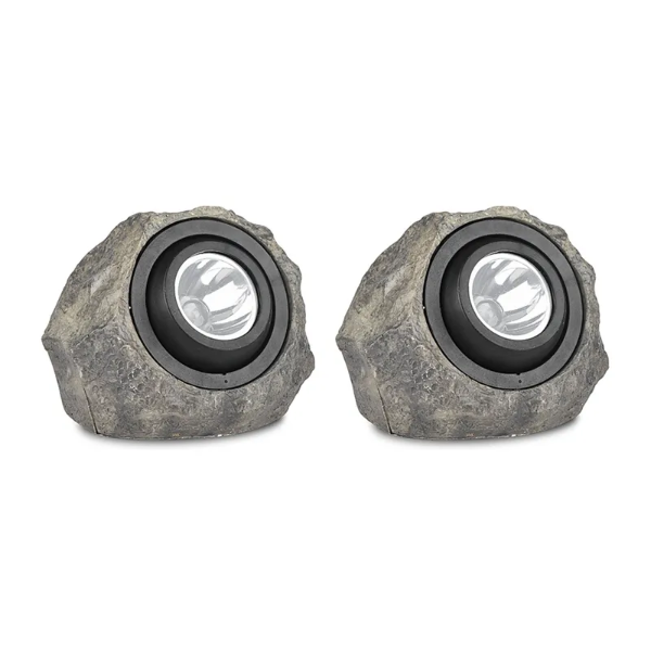 SOLAR LED SANDSTONE ROCK SPOTLIGH 2 PCS (USED, NO BOX)
