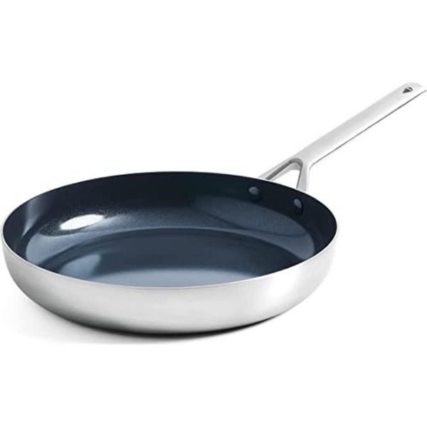 BLUE DIAMOND COOKWARE TRI-PLY STAINLESS STEEL CERAMIC NONSTICK FRYING PAN SKILLET (USED)