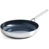 Image 1 : BLUE DIAMOND COOKWARE TRI-PLY STAINLESS STEEL CERAMIC NONSTICK FRYING PAN SKILLET -SU