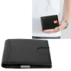 Image 1 : MEN THIN WALLET, SAFETY PHOTO SLOT BIFOLD CARBON FIBER MEN LEATHER WALLET FOR BUSINESS (BLACK)2-PAC