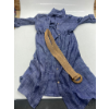 Image 2 : DENIM MIDI DRESS WITH PUFF SLEEVES AND BELT -SU