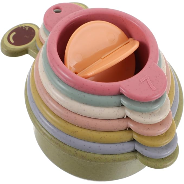 SAFE REUSABLE PLASTIC STACKING CUPS FOR RABBITS BUNNY FOOD HOLDER TOY FOR INDOOR CAGE OR OUTDOOR -N