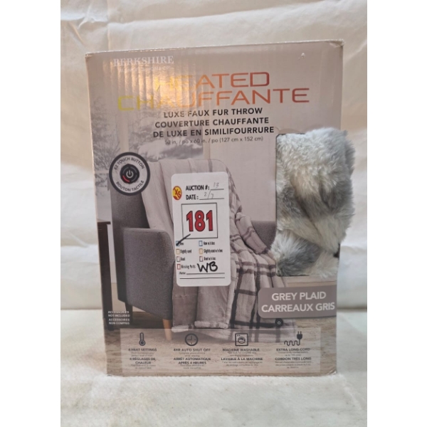 BERKSHIRE ELECTRIC HEATED THROW (NEW)