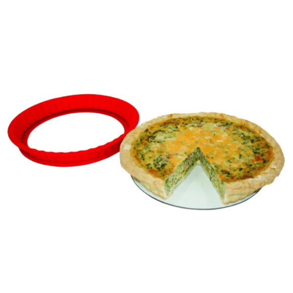 10? DOUGHEZ® SILICONE GLASS BOTTOM PIE PAN -N