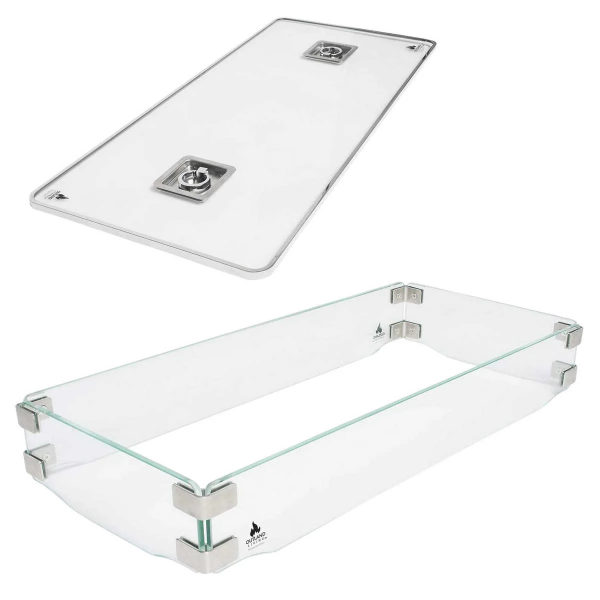 OUTLAND 2-PIECE FIRE TABLE WIND GUARD -SU