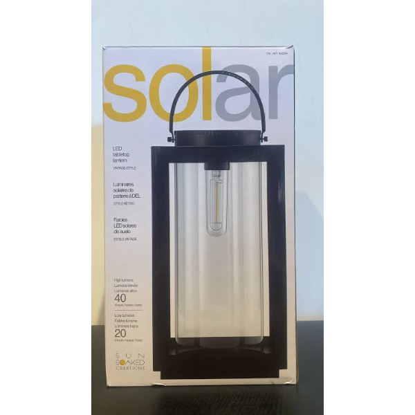 GTX BRANDS SOLAR TABLE LANTERN 40 20 LUMENS -SU