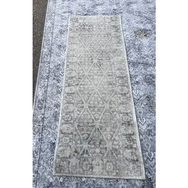 WASHABLE GRAY RUNNER RUGS FOR HALLWAY BATHROOM BEDROOM ENTRYWAY KITCHEN NON SLIP 72X26 -SU