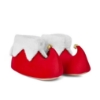 Image 1 : 2 PAIRS - SANTA CLAUS ADULT RED SANTA SLIPPERS WITH JINGLE BELLS (SIZE 9/10)