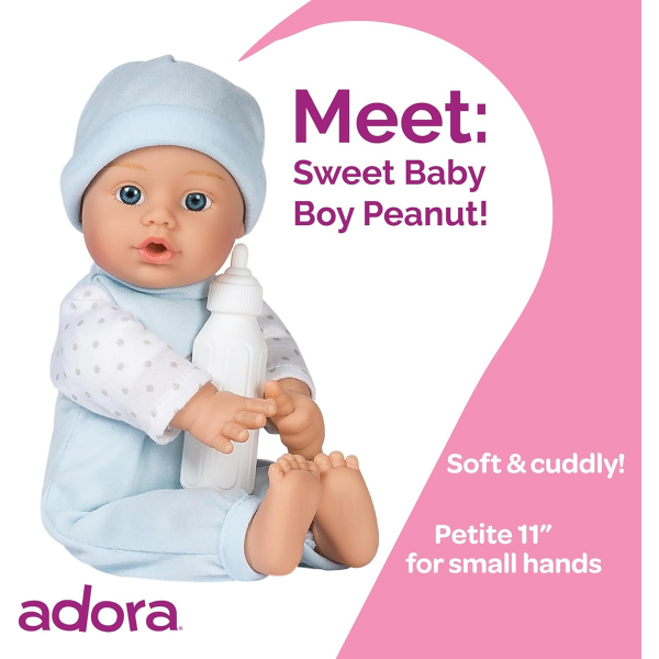 ADORA SOFT & CUDDLY SWEET BABY 11 INCHES WITH BOTTLE 
