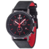 Image 1 : DETOMASO MILANO MENS WATCH CHRONOGRAPH BLACK RED STAINLESS STEEL DAY & DATE BROWN LEATHER WATCH -N