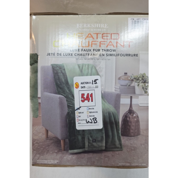 BERKSHIRE ELECTRIC HEATED THROW (NEW)