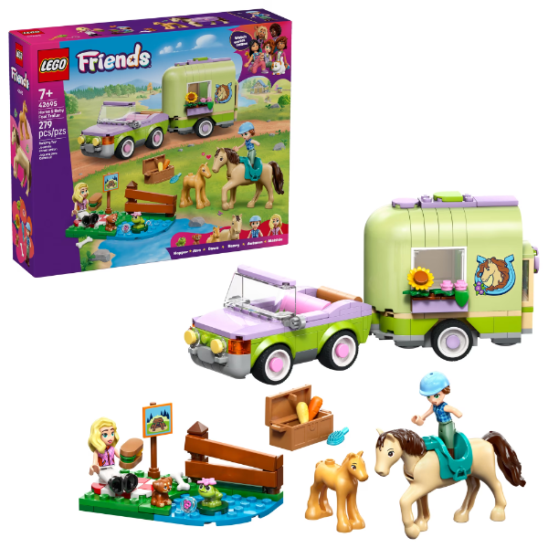 LEGO FRIENDS HORSE & BABY FOAL TRAILER BUILDING TOY FOR GIRLS & BOYS - PRETEND PLAY SET FOR KIDS -SU