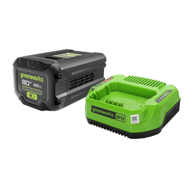 GREENWORKS 80V 2.5AH BATTERY & 2 AMP CHARGER COMBO KIT (NEW, NO BOX)