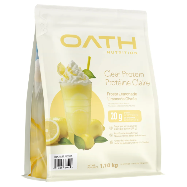OATH NUTRITION CLEAR PROTEIN, FROSTY LEMONADE, 1.10 KG -N BEST BEFORE 11-2017 OPEN