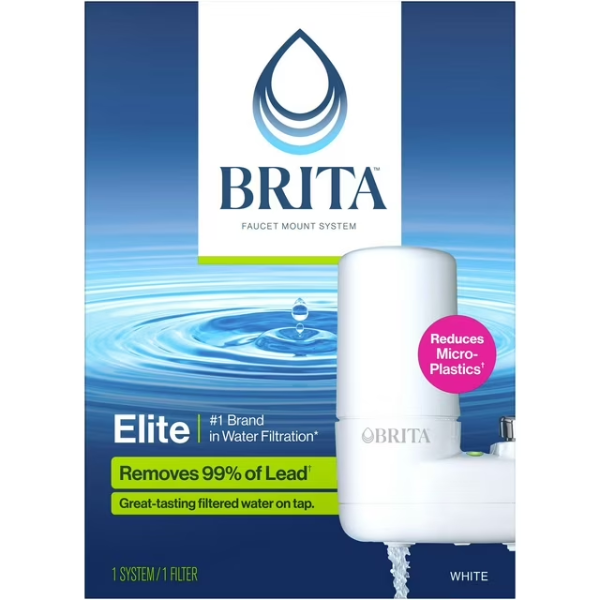 Brita Tap Water Filter System, Water Faucet Filtration System with Filter Change Reminder