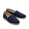 Image 1 : WOMENS TOMS ALPARGATA NAVY BLUE CANVAS SLIP ON FLAT SHOES