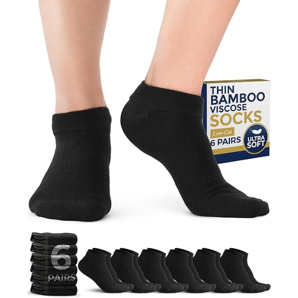 PEMBROOK BAMBOO VISCOSE ANKLE SOCKS 6-PACK