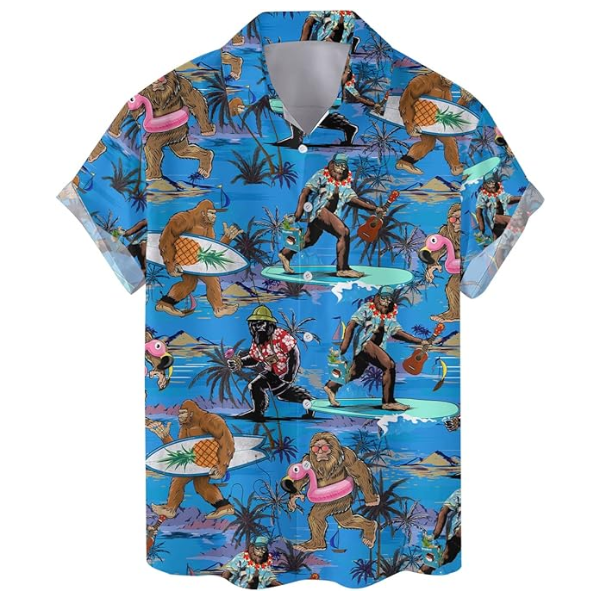 MUSHROOM HAWAIIAN SHIRTS FOR MEN - MUSHROOM STRIPE PATTERN