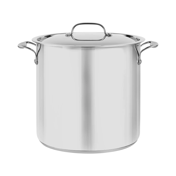 BERGNER STAINLESS STEEL STOCK POT WITH LID, 16 L (16.9 QT.)