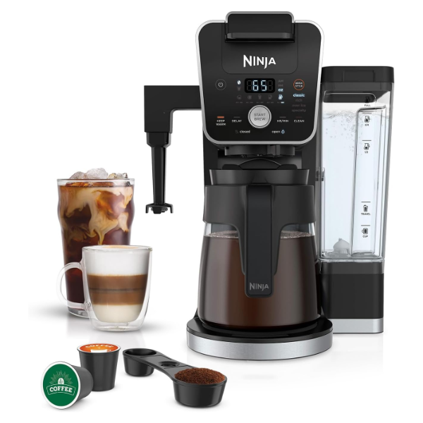 NINJA | COFFEE MAKER | DUALBREW SINGLE SERVE SYSTEM | 4 BREW STYLES | KEEP WARM FEATURE & BUIT- IN