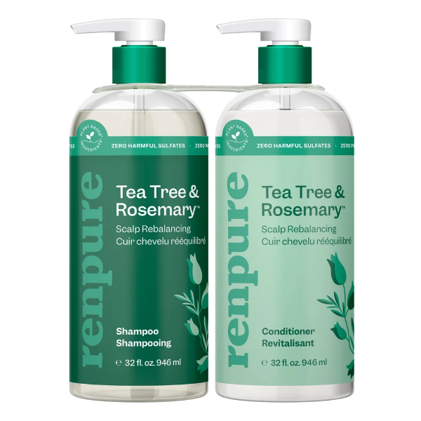 RENPURE TEA TREE & ROSEMARY SCALP REBALANCING SHAMPOO AND CONDITIONER, 2 X 946 ML -N