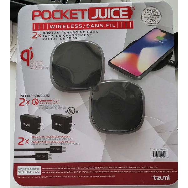 POCKET JUICE 2X10W FAST CHARGING PADS