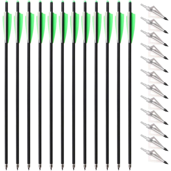 12PCS CROSSBOW BOLTS 20 INCH HUNTING ARCHERY CARBON ARROW (NEW)