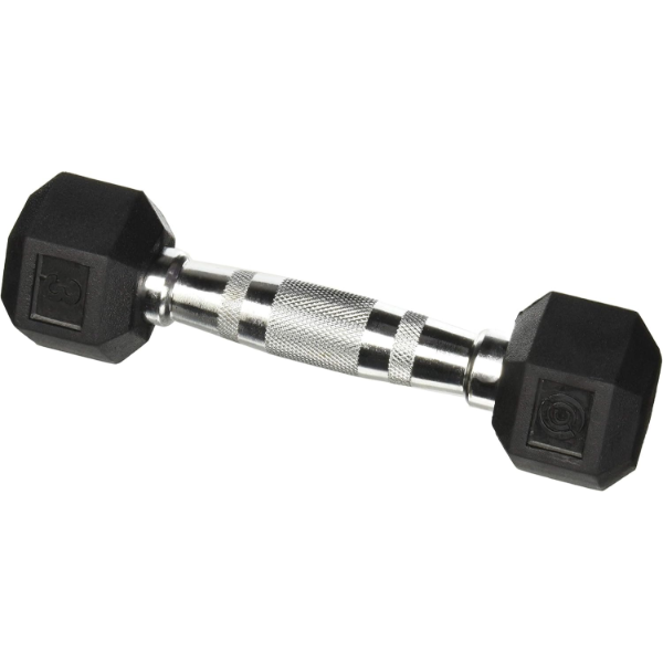 SPORT SUPPLY GROUP CHAMPION BARBELL RUBBER ENCASED HEX DUMBBELLS (SLIGHTLY USED)