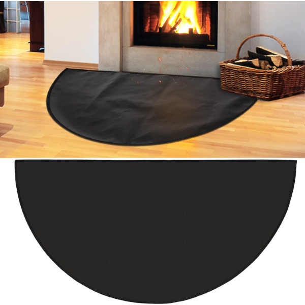 FIREPROOF FIREPLACE MAT - 48'' × 27'' X 2/25'' UPGRADED 4-LAYER THICKENED FIRE RESISTANT MAT