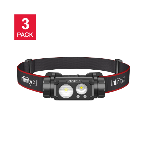 INFINITY X1 1500 LUMEN RECHARGEABLE HEADLAMPS, 2-PACK