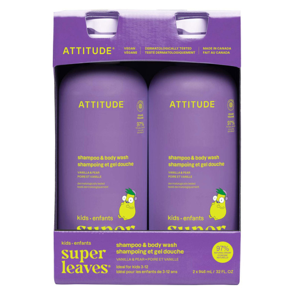 ATTITUDE KID'S SUPER LEAVES 2 IN 1 SHAMPOO & BODY WASH