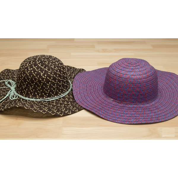 BLUE/RED/WHITE/BROWN SUN HAT, STRAW SUMMER HAT, WIDE BRIM SUN HAT, FLOPPY FOLDABLE STRAW HAT