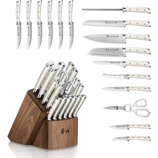 Cangshan S1 Series Forged German Steel 17 Piece Knife Set W/ Walnut Block