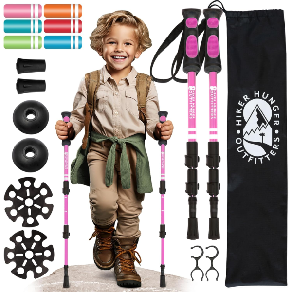 LIGHTWEIGHT COLLAPSIBLE TREKKING POLES FOR KIDS