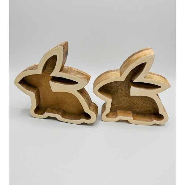 WOODEN BUNNY WITH ENAMEL FINISH -N