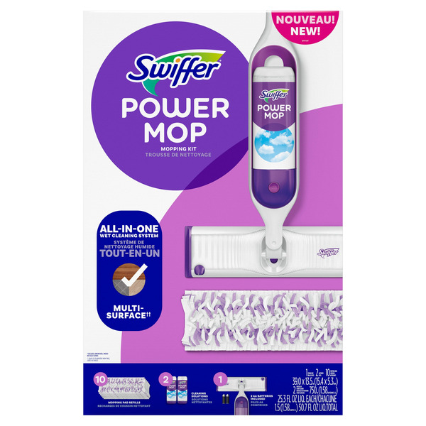 SWIFFER POWERMOP MULTI-SURFACE MOP KIT (SLIGHTLY USED)