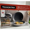 Image 3 : TRAMONTINA STAINLESS STEEL WITH CERAMIC NON-STICK SKILLET SET 3-PIECE (SLIGHTLY USED, MISSING 1 PAN)