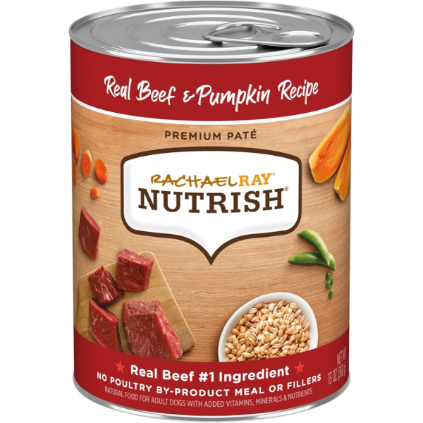 RACHAEL RAY NUTRISH WET DOG FOOD, BEEF & PUMPKIN, 13 OUNCE CAN (PACK OF 12)