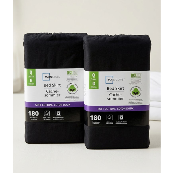 MAINSTAYS QUEEN BED SKIRT (2 PACKS)